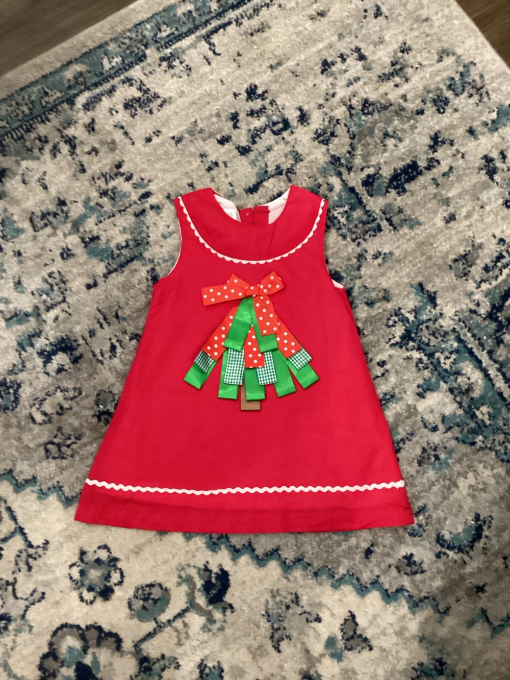 Red Holiday Ribbon Tree Kids Costume Dress by